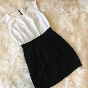 LOFT white and black dress